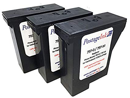 797- M (3-Pack) Pitney Bowes Red Ink Cartridge for K700, mailstation and mailstation2 Postage Meters