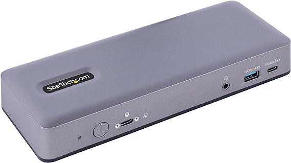 StarTech.com USB-C Docking Station Multi Monitor HDMI/DP/USB-C Video Output, Triple Monitor 4K30/Dual 4K60, 7-Port USB Hub, 60W Power Delivery, GbE, 3.5mm Audio, Works with Chromebook (DK31C3MNCR)