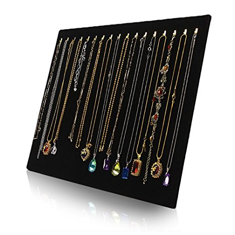 DOTASI Black Velvet Necklace Chain Stand Jewellery Holder Shop Display Organizer(Not included necklaces )