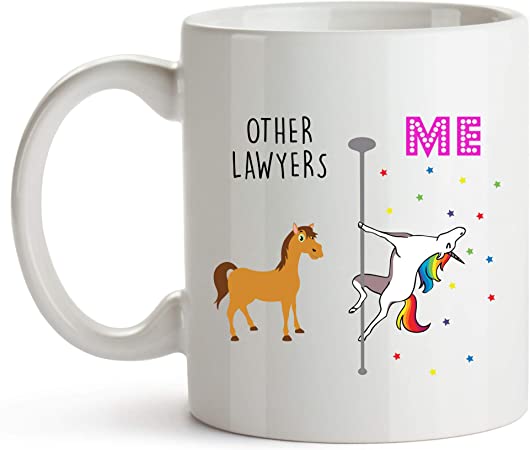 Younique Designs Lawyer Mug, 11 Ounces, White, Unicorn Mug, Lawyer Gifts for Women