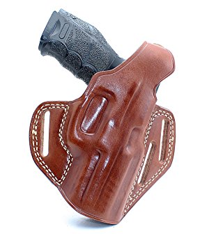 HK VP9 Three Slot Pancake Concealed Carry Holster with Thumb Break, Right Hand Draw, Brown Color #1600#