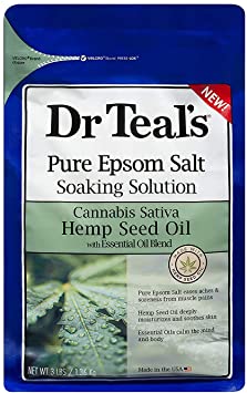 Dr Teal's Cannabis Sativa Hemp Seed Oil Pure Epsom Salt, 1.36 Kg