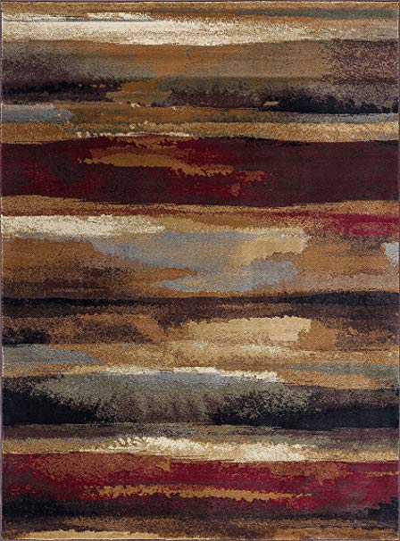 Dakota Contemporary Abstract Multi-Color Rectangle Area Rug, 8' x 10'