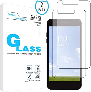 KATIN LG Phoenix 4 Screen Protector - [2-Pack] for LG Phoenix 4 Tempered Glass No-Bubble, 9H Hardness, Easy to Install