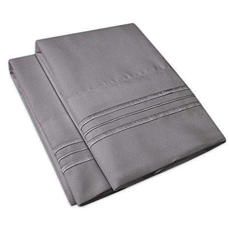 1500 Supreme Collection Pillowcase - King, 2 Count, Gray