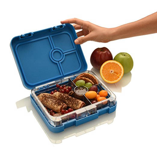 WonderEsque Bento Lunch Box - Leak-Proof Lunch Container - For Kids and Adults (MARINE BLUE)