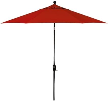 Treasure Garden 9-Foot (Model 920) Push Button-Tilt Market Umbrella with Black Frame and Obravia2 Fabric: Red
