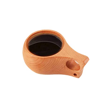 BESTONZON Beech Wooden Coffe Mugs Coffee Cup Wood Teacup Outdoor Camping Drinking Cup - Single Hole