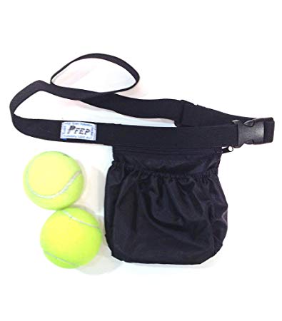 Tennis Ball Holder Bag | SPORTS & TRAVEL HIP PACK - Black | Pickleball Holder | PERFECT TRAVELING AIRPORTS (Tennis Balls, Pickle Balls, iPhone, Keys, Passport) Pocket For Every Purpose (PFEP)