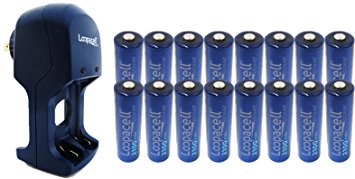 16 Loopacell AA 2100mAh Rechargeable Precharged Ni-MH 1.2V Batteries With AA & AAA Battery Charger