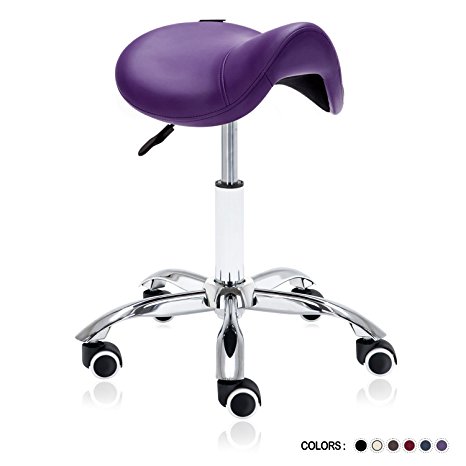 Dr.lomilomi Hydraulic Saddle Rolling Medical Massage Stool Chair 506 (English violet)