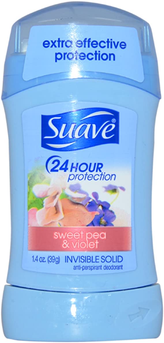 24 Hour Protection Sweet Pea & Violet Invisible Solid Anti-Perspirant Deodorant by Suave for Unisex - 1.4 oz Deodorant Stick