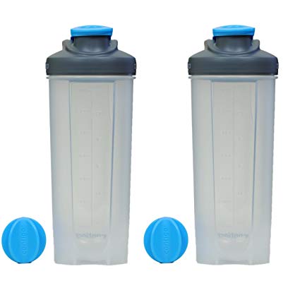 Contigo Shake and Go Fit Mixer Bottle Two-Pack Blue 28 Ounces