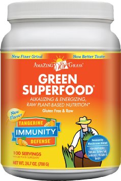 Amazing Grass Green Superfood Immunity Defense- Tangerine, 100 Servings, 24.7 Ounces