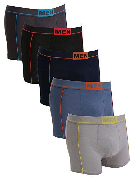 5 Pack Active Fit Boxer Briefs Shorts Underwear-Modern Cotton Trunk