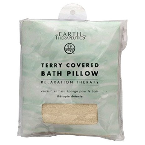 Earth Therapeutics Terry Covered Bath Pillow Natural