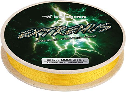 KastKing Extremus Braided Fishing Line, Highly Abrasion Resistant 4-Strand Braided Lines, Thin Diameter, Zero Stretch, Zero Memory, Easy Casting, Great Knot Strength, Color Fast