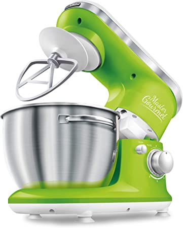 Sencor 6 Speed Stand Mixer with Pouring Shield and 4 Specialized Metal Attachments and Stainless Steel Bowl, 4.2 Qt, Green