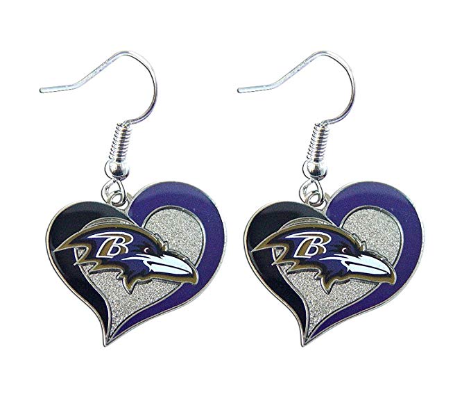 NFL Swirl Heart Earrings