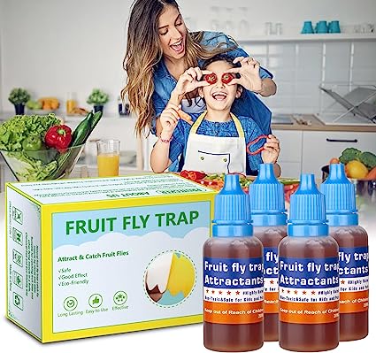 Fruit Fly Trap Bait Only,Fly Indects Trap Attractant for Indoor Outdoor,Effective Fruit Fly Trap Refills Liquid,Fruit Fly Trap Bait Refill for Home,Kitchen,Plants