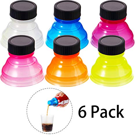 6 Pieces Clear Soda Can Covers Lids - Pop Can Covers, Soda Can Covers, Soda Can Covers Lids to Keep Carbonation, Bottle Top Lid Protector for Soda, Beer, Energy Drinks, Juice