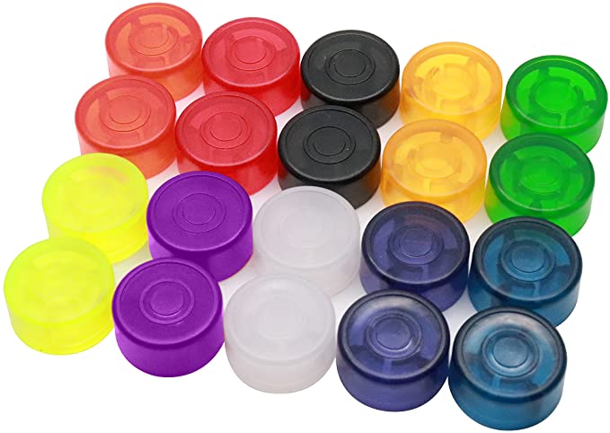Timiy Colorful Plastic Protection Cap Kit for Electric Guitar Pedal Effectfor Pack of 20Pcs