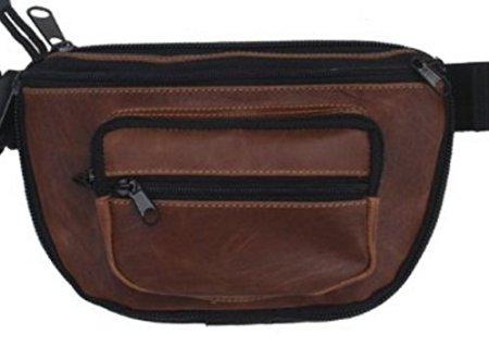 MEDIUM - DTOM Concealed Carry Fanny Pack BUFFALO  BISON LEATHER-Tan