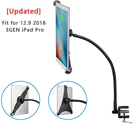 [Updated Version] BESTEK Gooseneck Clamp Tablet Mount Holder Stand for 9.5-14.5 inch Tablets E-readers, Compatible for iPad Air, iPad Mini, iPad Pro 9.7" 10.5" 12.9"