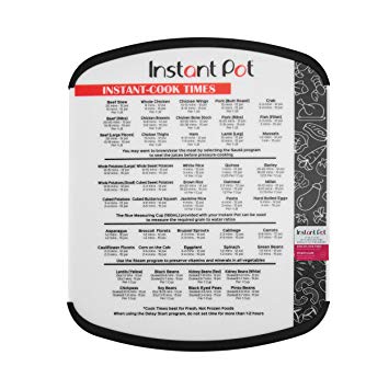 Instant Pot 5252277 Official 11x14 Non-Slip Cutting Board With Cook Times – Black, 11x14-inch