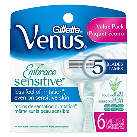 Gillette Embrace Sensitive Women's Razor Blade Refills, 6 Count