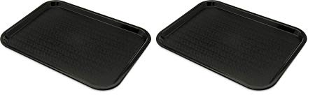 Carlisle CT121603 Café Standard Cafeteria/Fast Food Tray, 12" x 16", Black (Тwo Рack)