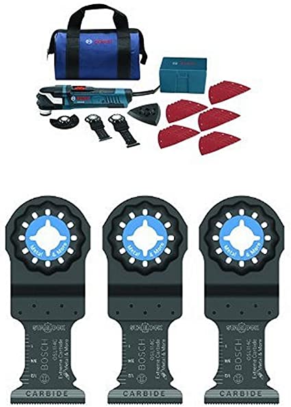 Bosch StarlockPlus Oscillating Multi-Tool Kit and Snap-In Blade Attachment with Starlock Carbide Plunge Cut Blade