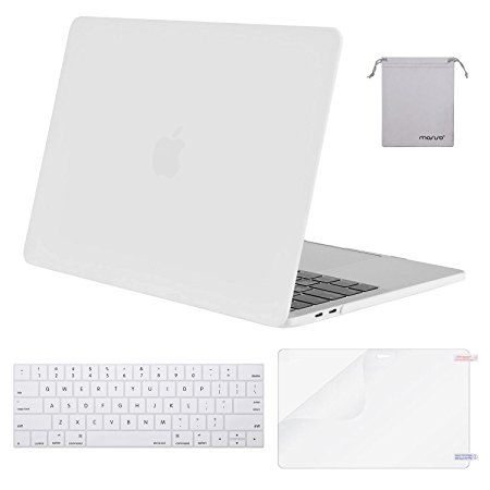 Mosiso MacBook Pro 13 Case 2017 & 2016 Release A1706/A1708, Plastic Hard Case Shell with Keyboard Cover with Screen Protector with Storage Bag for Newest MacBook Pro 13 Inch, White