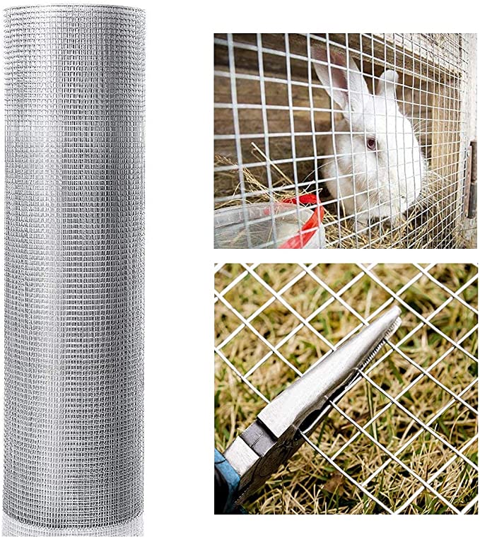 Goplus Hardware Cloth, 1/2 inch Welded Cage Wire Galvanized Hardware Cloth Metal Mesh Chicken Netting Rabbit Fence Wire Window (48'' x 50')