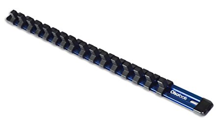 Olsa Tools | 3/8-Inch Drive Aluminum Socket Organizer | Premium Quality Socket Holder (BLUE)