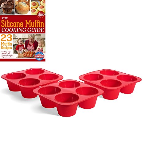 Silicone Texas Muffin Pans and Thanksgiving Cupcake Maker (3, 4 Cup)