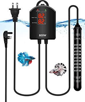 Aquarium Heater, 300W/500W Submersible Fish Tank Heater with Dual Temp Displays and External Intelligent LED Digital Temperature Controller Show Instant Temperature and Set Temperature