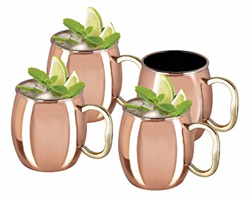 Set OF 4 Moscow Mule Mug With Solid Copper Finish (20oz)