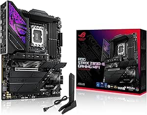 ASUS ROG Strix Z890-E Gaming WiFi Intel® Z890 LGA 1851 ATX Motherboard, Advanced AI PC-Ready, 18 2 1 2 Stages, DDR5, WiFi 7, 7X M.2, Thunderbolt™ 4, USB Type-C®, AI Overclocking, Cooling & Networking