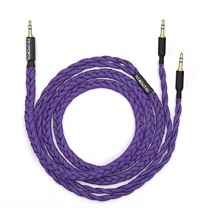 Linsoul Tripowin GranVia Upgraded OFC High Purity Headphone Audio Replacement Cable (3.5mm Plug, Dual 3.5mm, 1.5m Length, Purple)