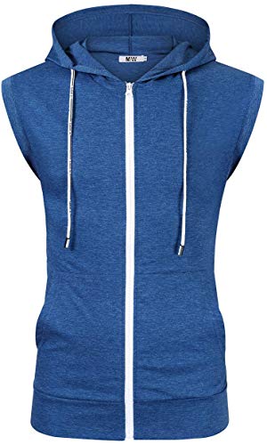 Kuulee Men's Casual Fit Long Sleeve Lightweight Zip Up Pullover Hoodie Sweatshirt with Kanga Pocket