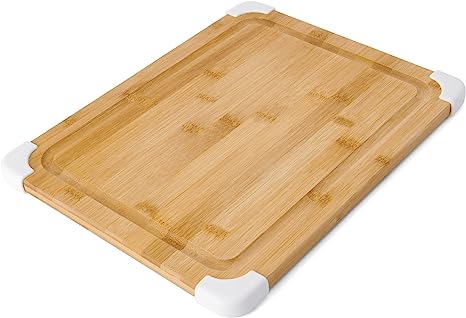 Farberware Nonslip Bamboo Cutting Board with Juice Groove, 11x14 Inch