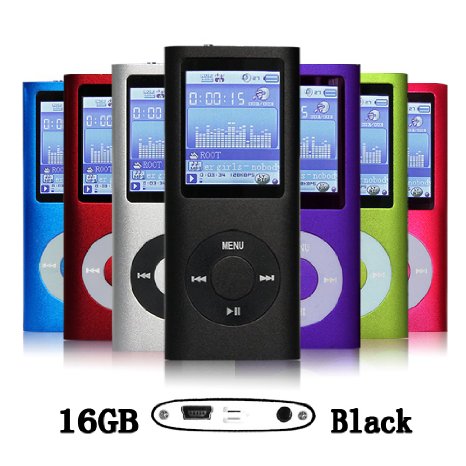 GGMartinsen 16 GB Black Portable MP3MP4 Player with Multi-lingual OS  Multi-Functional MP3 Player  MP4 Player with Mini USB Port Voice Recorder  Media Player  E-book reader Black