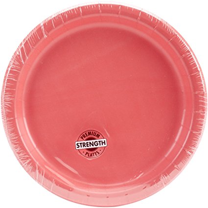Creative Converting Touch of Color 24 Count 8.75" Dinner Plates, Coral