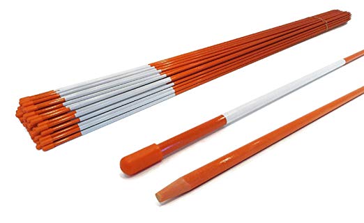 The ROP Shop | 1/4 Inch (Pack of 10) Orange 48 Inch Reflective Driveway Markers, Snow Stakes Poles for Snow Plowing Driveways, Parking Lots, Walkways, Sidewalks