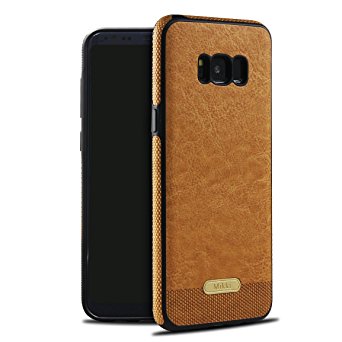 Galaxy S8 Plus Case SunRemex Luxury Leather grain with Full Body Protective and Anti-Scratch and Non-Slip Design Design for Samsung Galaxy S8 Plus(2017) (Brown Yellow)