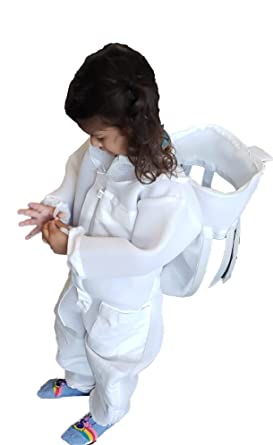 Forest Beekeeping Supply- Kids bee Suit Ventilated Full Body These bee Keeper Suit for Kids and Youth bee Suit are Ultra-Light Vented with Self Supporting Fencing Veil Hood (Medium, Ventilated Suit)