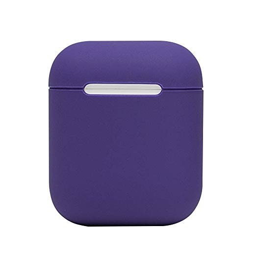 Protective Airpods Case {Made of 2 pcs} Shock Proof Soft Skin for Airpods Charging Case (Purple)
