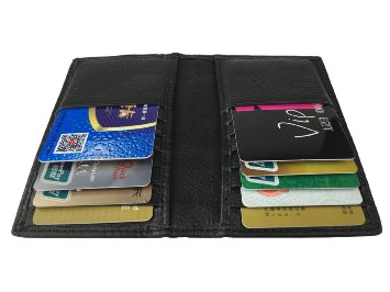 800000W Mens Genuine Leather Slim Credit Card Holder Front Pocket Wallet with Gift Box
