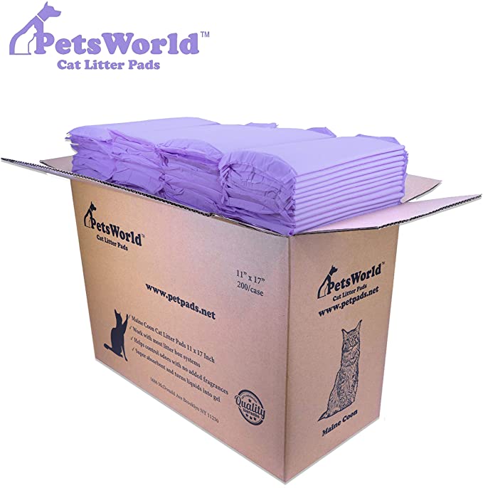 PETSWORLD Cat Pad Refills for Tidy Cats Breeze Litter System 200 Pads for Cat Litter Box Totally Redesigned
